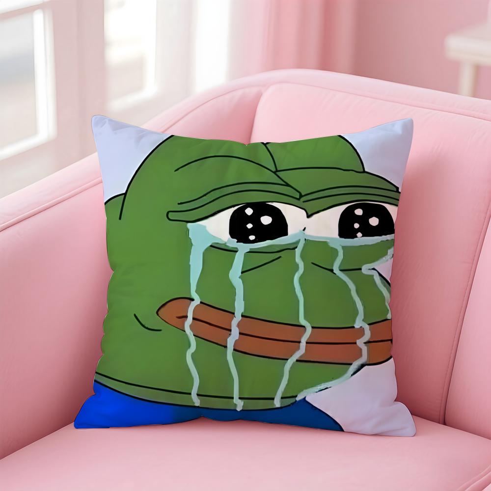 P-Pepe The Frog Cushion Cover Linen Pillowcase Cover Soft Decor For Sofa Home Room