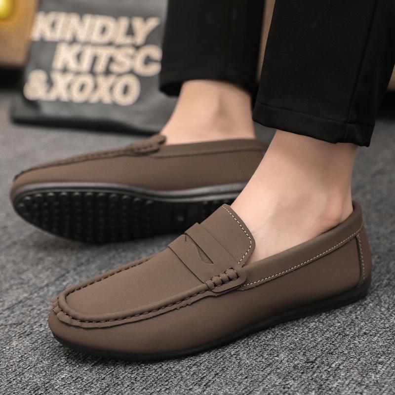 Summer Men Casual Shoes Leather Moccasins Breathable Slip on Italian Boat Shoes Luxury Brand Mens Driving Loafers Size 39-46