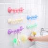 Suction Cup 6 Hook Hanger Adjustable Sliding Plastic Towel Rack Detachable Wall-mounted Storage for Bathroom Kitchen