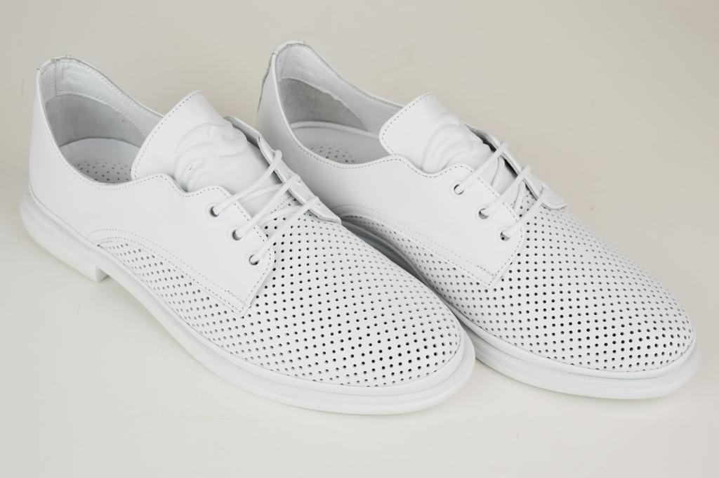 Děrované boty Evromoda 14133 36 Bílá kůže