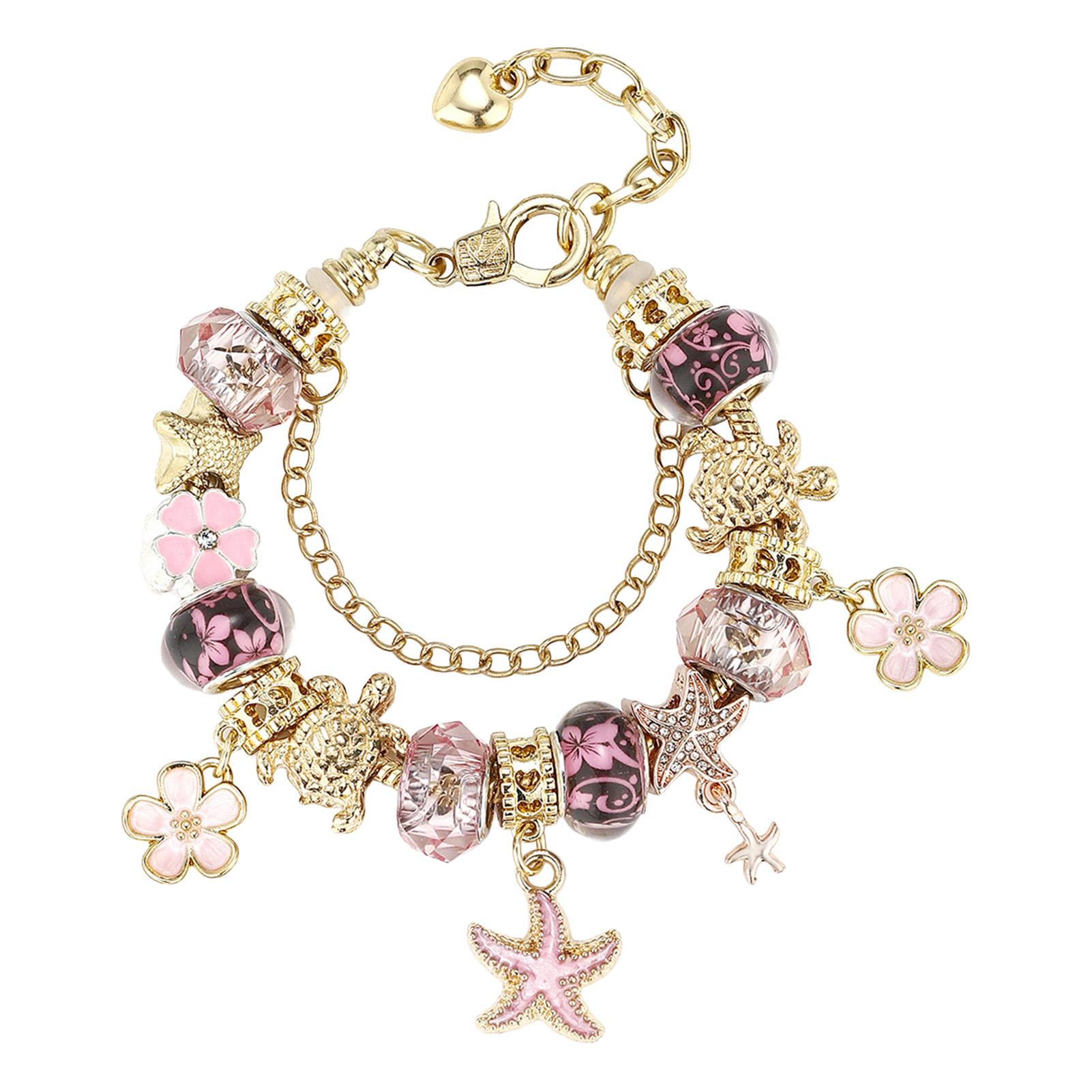 DIY Beaded Bracelet With Copper Zirconia Pendant Jewelry Accessories For Personalized Gifts FX996 золотой