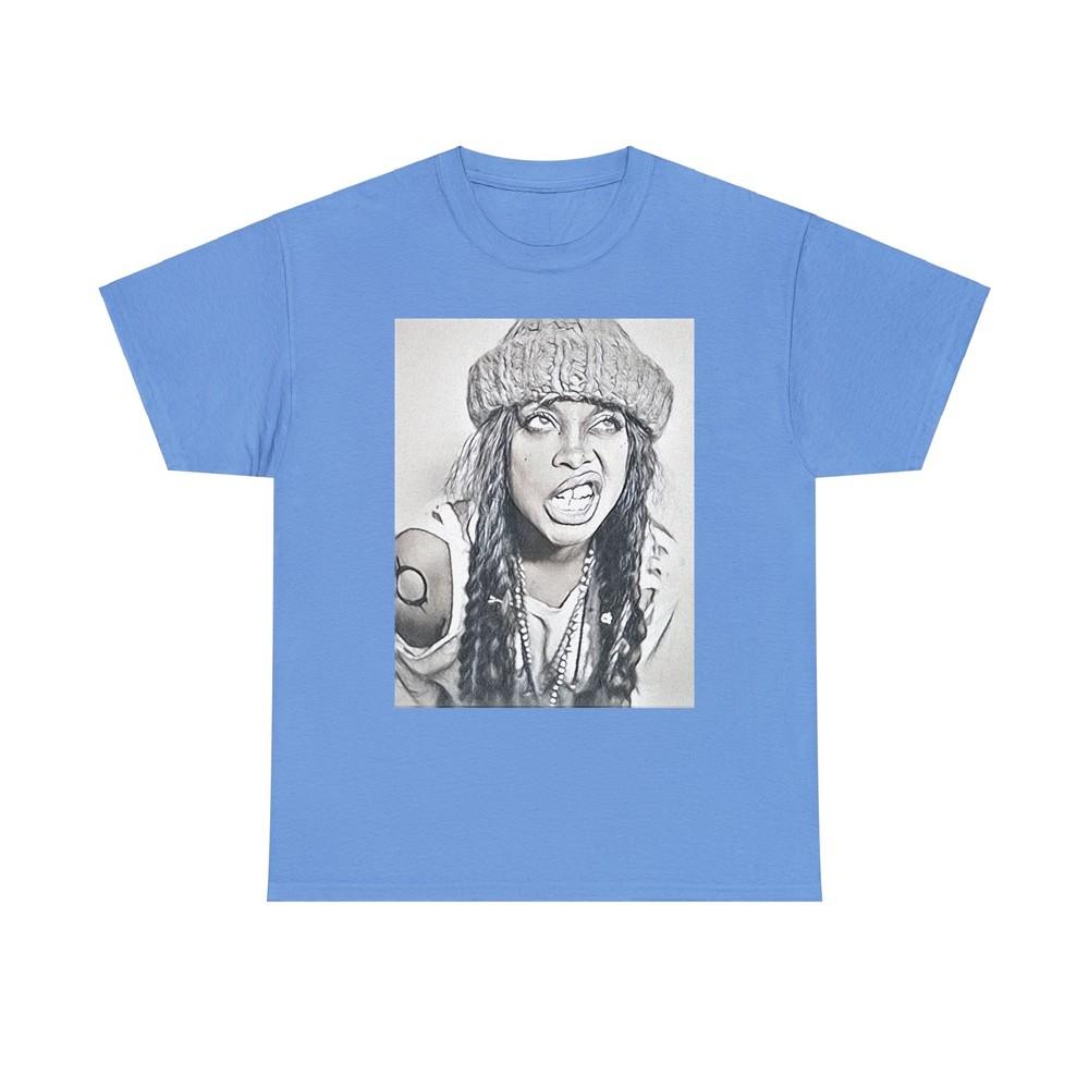 

Erykah Badu Graphic Print Short Sleeve Crew Neck Unisex Heavy Cotton Tee Shirt 2XL