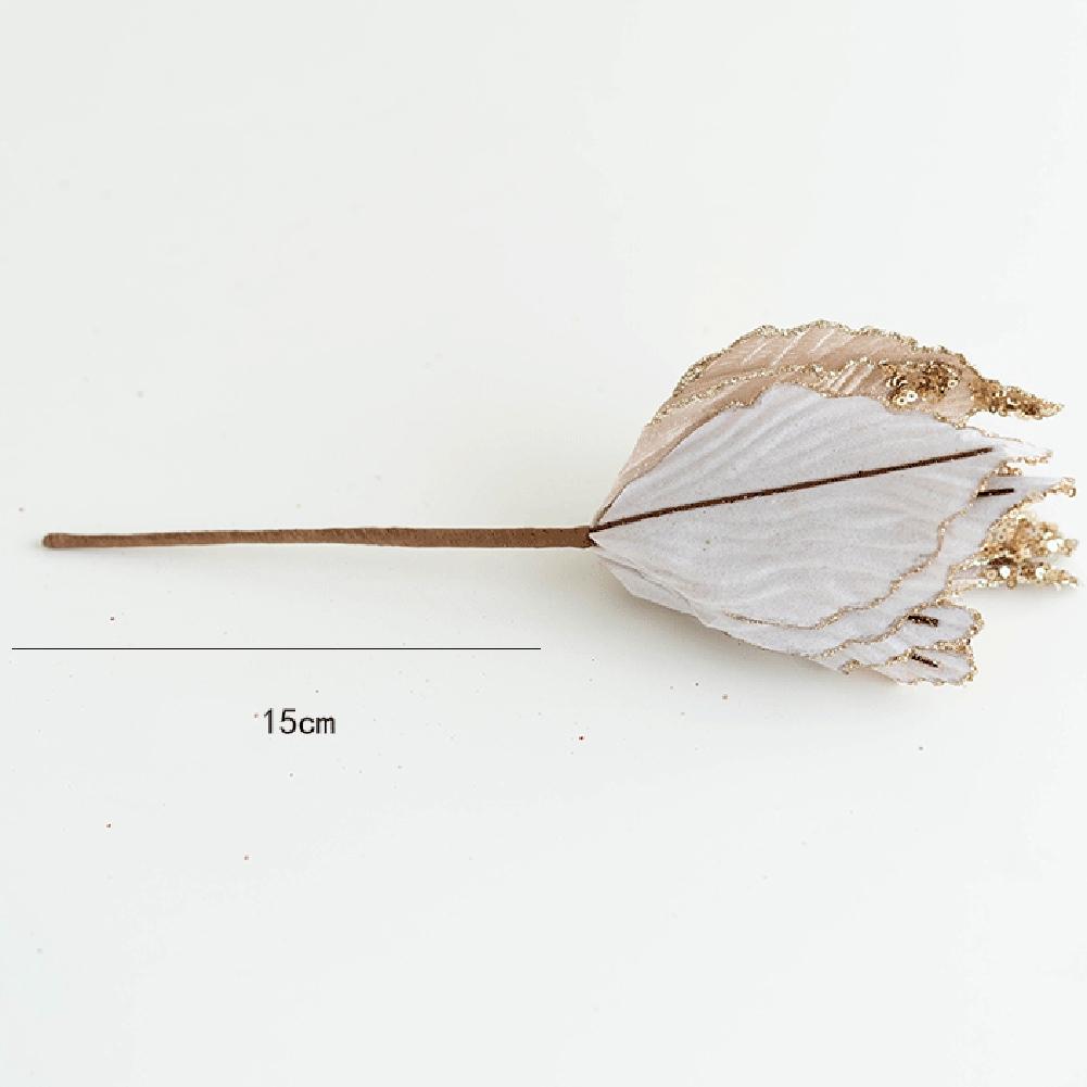 Christmas Flower 25cm Decor Glitter Hanging Plastic