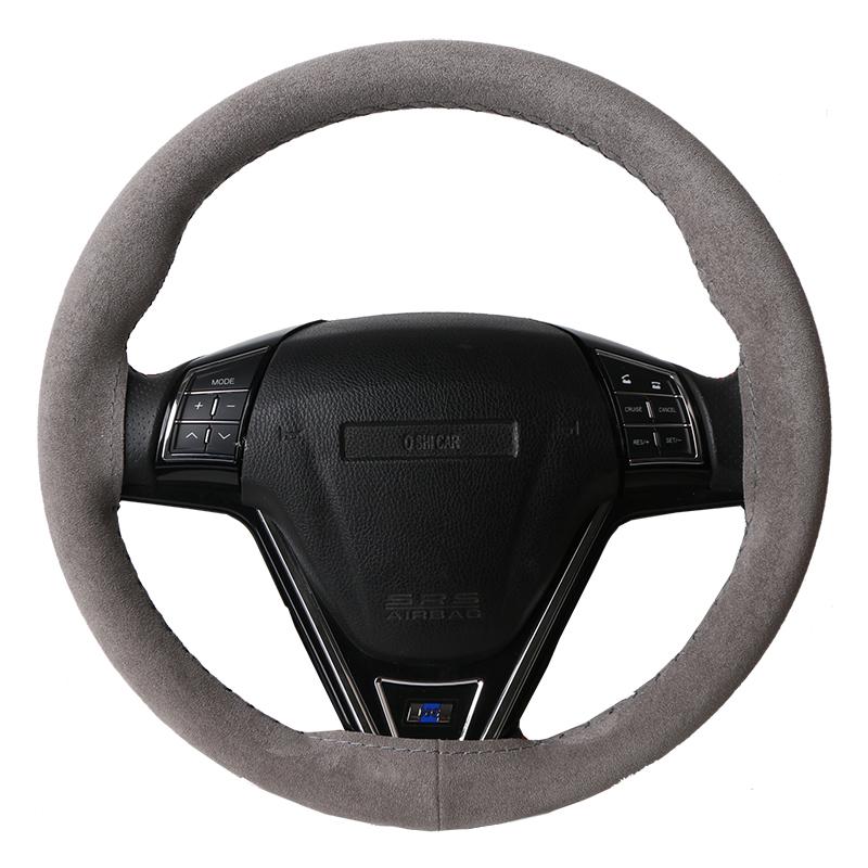 Car Steering Wheel Cover Universal 38cm Hand Sewing Solid Color Suede Braid For Car Steering Wheel Protection Vehicle