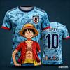 2026 Japan One Piece Luffy Football Jersey T-shirt Kids Football Special Jersey Kit Adult Men's/Women's Quick-Drying Sweatshirt