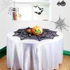 Black Circulars Table Cover Tabletop with Unique Spiderweb Pattern for Modern Dining  Table Toppers Home Textiles