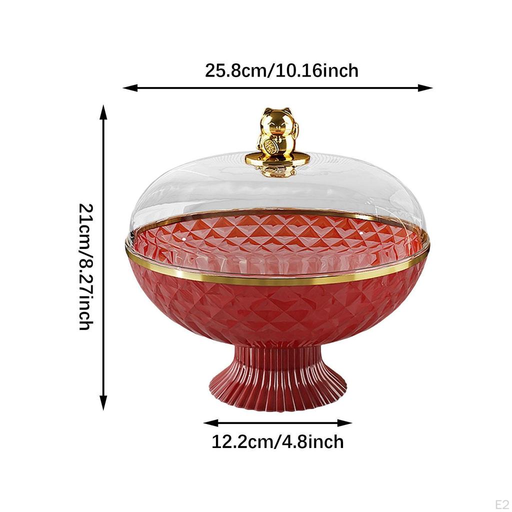 Elegant Fruit Display Bowl with Clear Cover And Drainage System