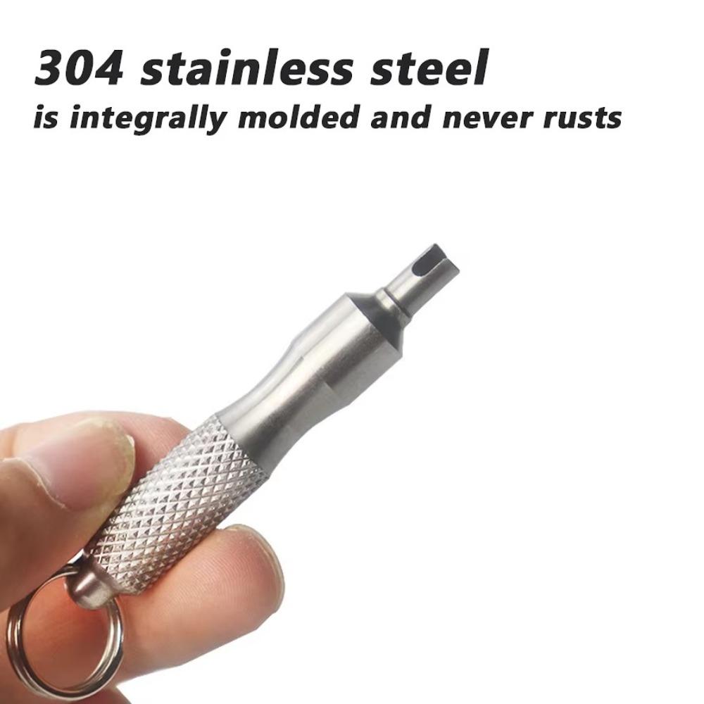2Pcs Universal Tire Repair Screwdriver Antirust Stainless Steel Tire Valve Wrench Key Ring Tire Repair Tools For Car Motorcycle Valve Stems 1