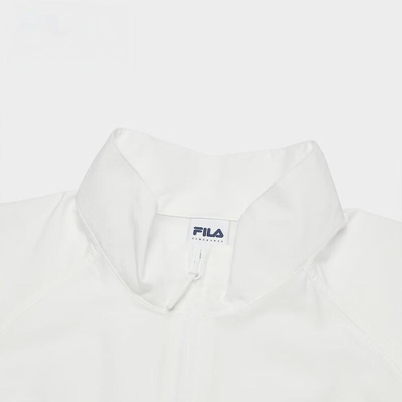 Fila Casual Color Block Retro Stand Collar Loose Versatile Jacket Men Jacket Cloud-Mushroom-White F71M429707F-WT