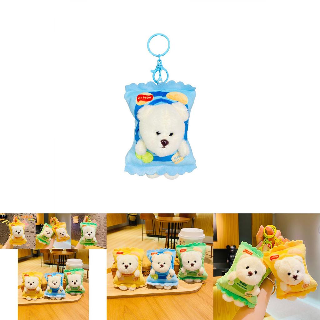 Adorable Plush Cartoon Bear Keychain Cute Couple Car Accessory Butter Bear