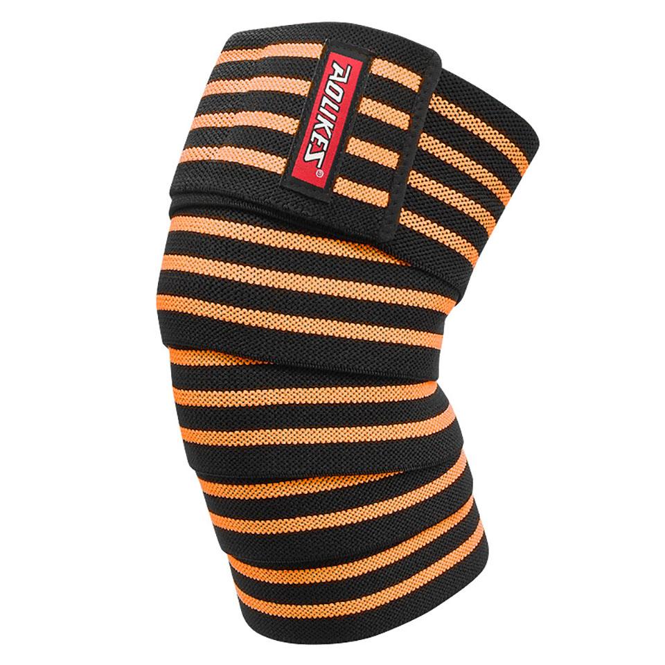 

AOLIKES 1PCS Knee Wraps for Weightlifting with Strap - 70.8 Inches Flexible Support for Men & Women, for Powerlifting, Squats