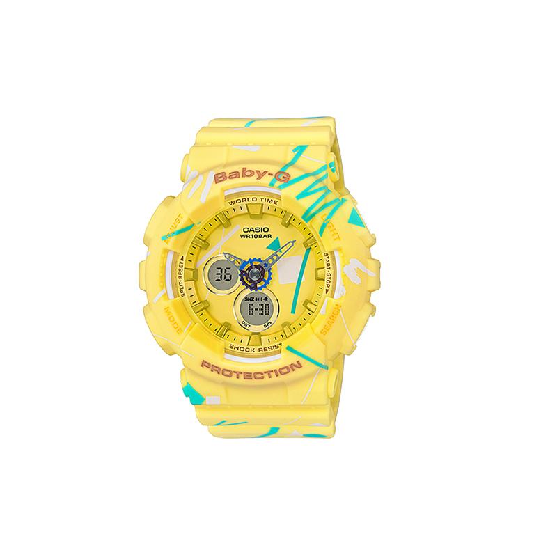 Casio BABY-G Series Art Movement Dual Display Multi-Function Quartz Movement Resin Strap Japanese and Korean Watch Women s Watch Color BA-120SC-9A чёрный