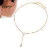 Casual Wear Gold Plated Pendant Y-Shaped Necklace, Necklace for Women, Dainty Lariat Elegant Commuting Drop Minimalist Trendy Clavicle Fashion Jewelry