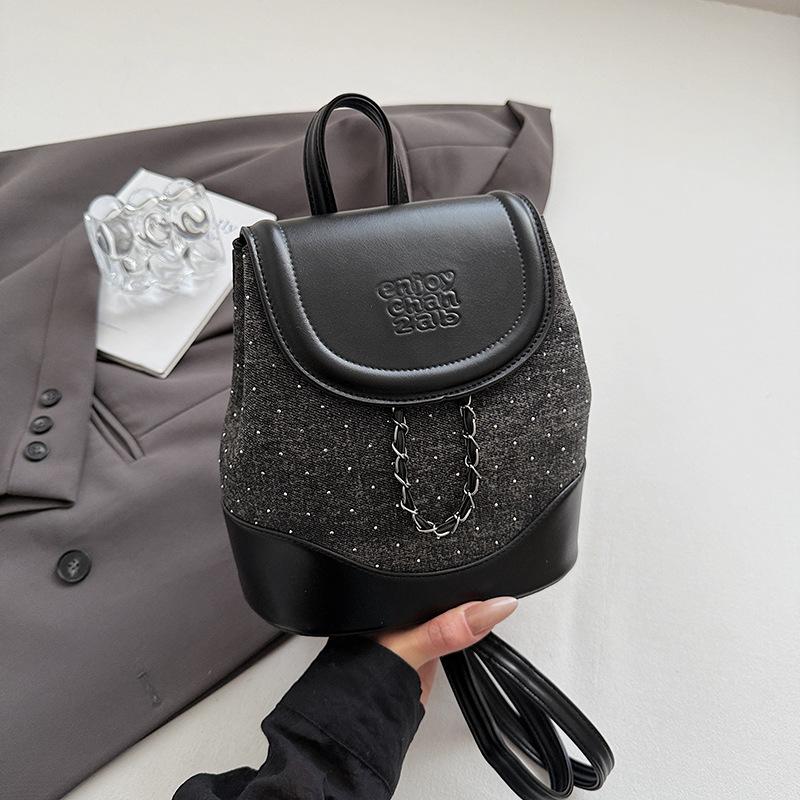 

2025 new women s backpack cute shopping travel fresh and sweet handbag trendy fashion backpack чёрный