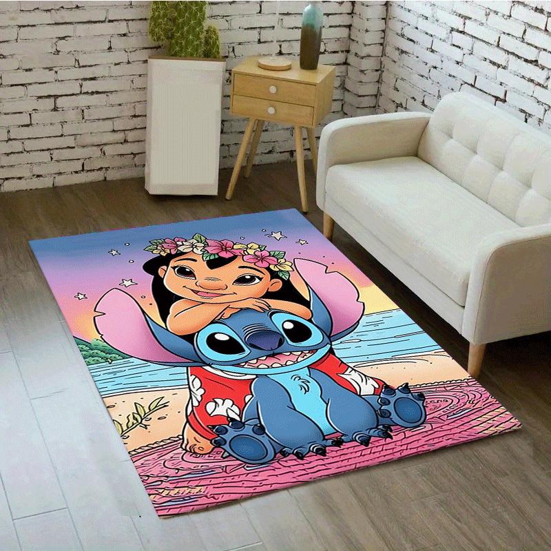 1pc Stitch Pattern Area Rug Soft Flannel Floor Mat for Living Room,Office,Bedroom and Carpet,Sofa Coffee Table Floor Mat