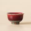 Chinese Dunhuang Teacups Household Teaware Red Master Cup Kung Fu Tea Set Tea Ceremony Drinkware Porcelain Mugs Vintage Bowls