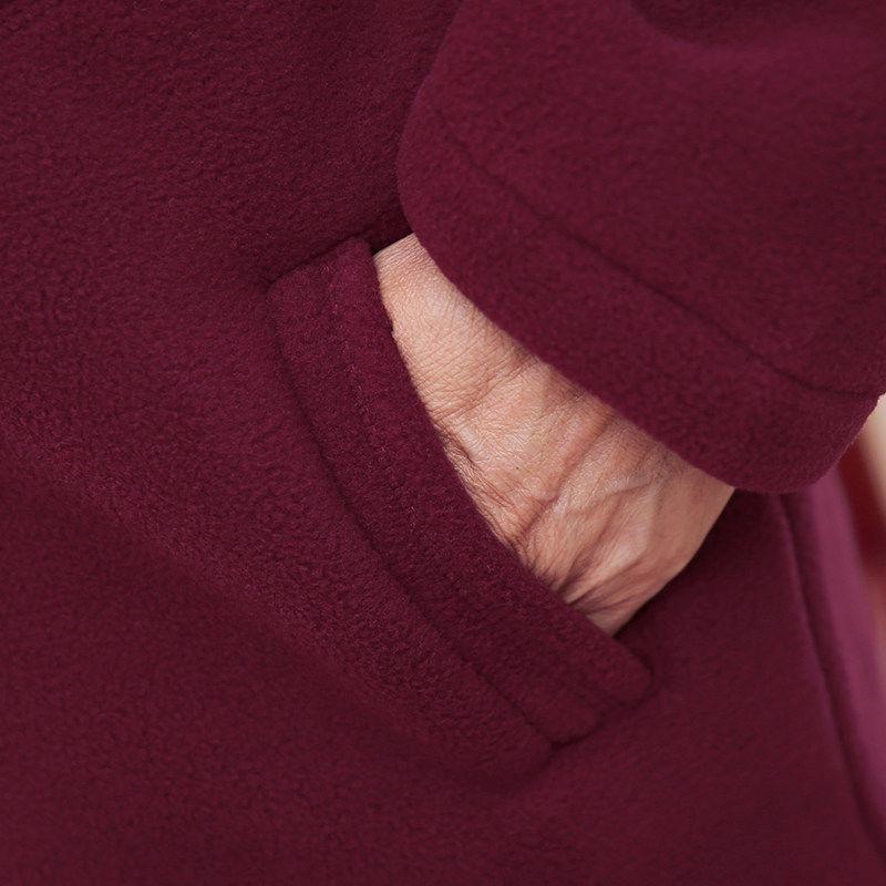 Damen Fleece-gefütterte Kapuzen-Sweatshirtjacke für Mittelalte & Ältere - Oma Herbstbekleidung