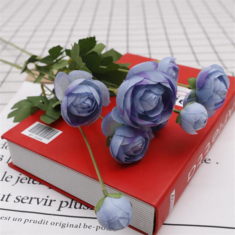 1PCS Artificial 4 Heads Lotus Flower Bouquets Simulated Flower Ornaments Indoor Decorations