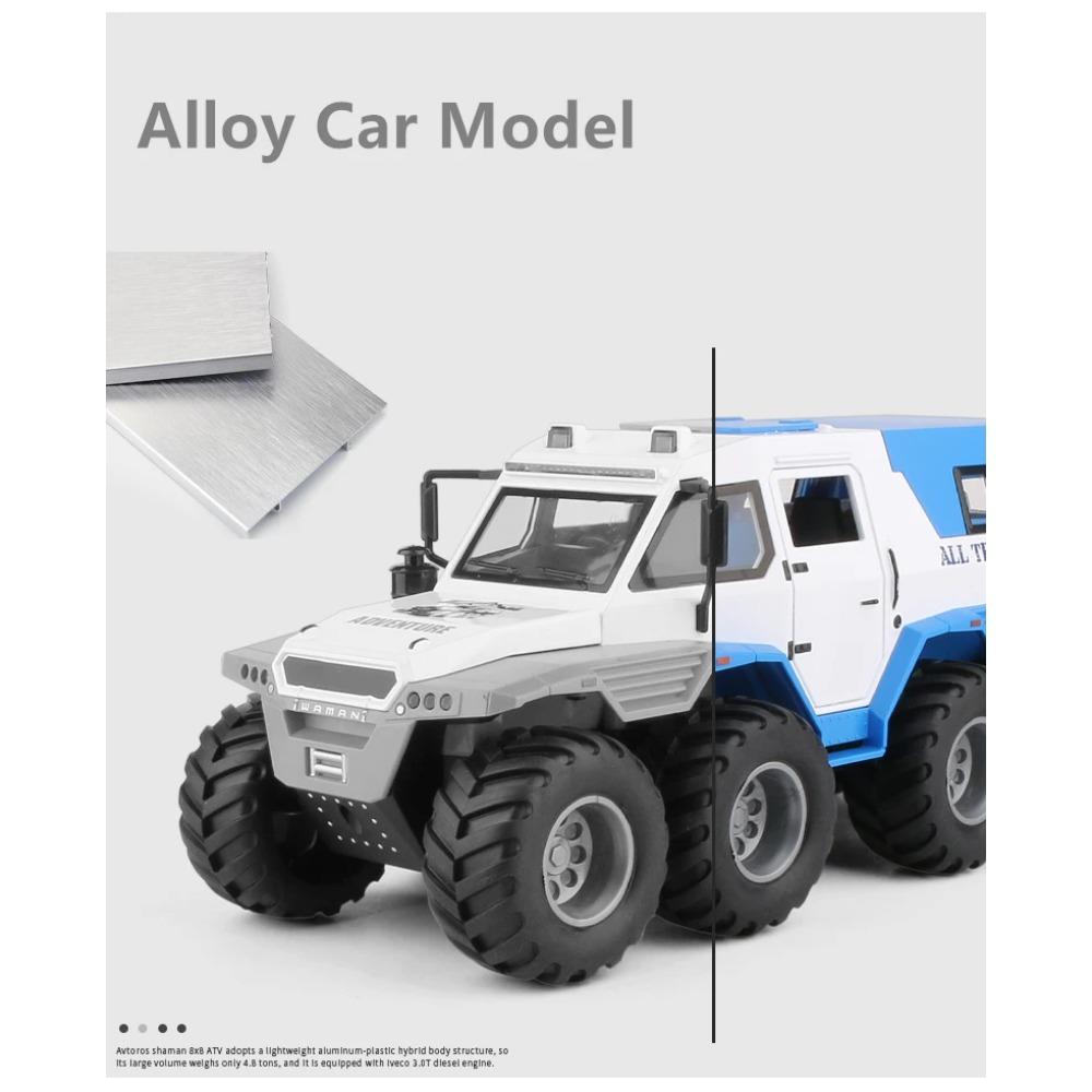 1/24 Russia Conqueror Shaman 8*8 Tyre Alloy Armored Car Model Diecast Metal Toy Police Off-road Vehicles Car Model Children Gift