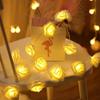 Pink Rose String Lights For Bedroom Battery Operated Flower LED Lights For Outside Romantic Home Dorm Room Festival Fairy Lights