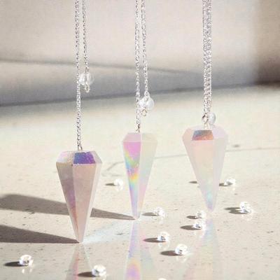 Sechsseitiges Pendel – Aurora Kristall Engel Weiß – 4cm