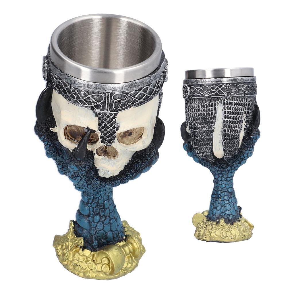 Skull Head Wine Goblet with Stainless Steel Inner Personalized Claw Skull Cup for Home