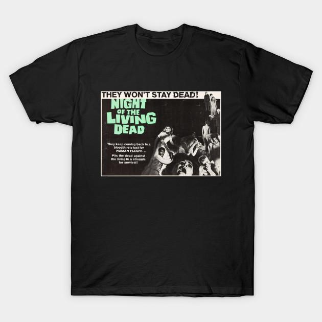 Men Black Print T-shirt Night Of The Living Dead Poster No-Cut Transfer Paper Print Cotton Tshirt S чёрный