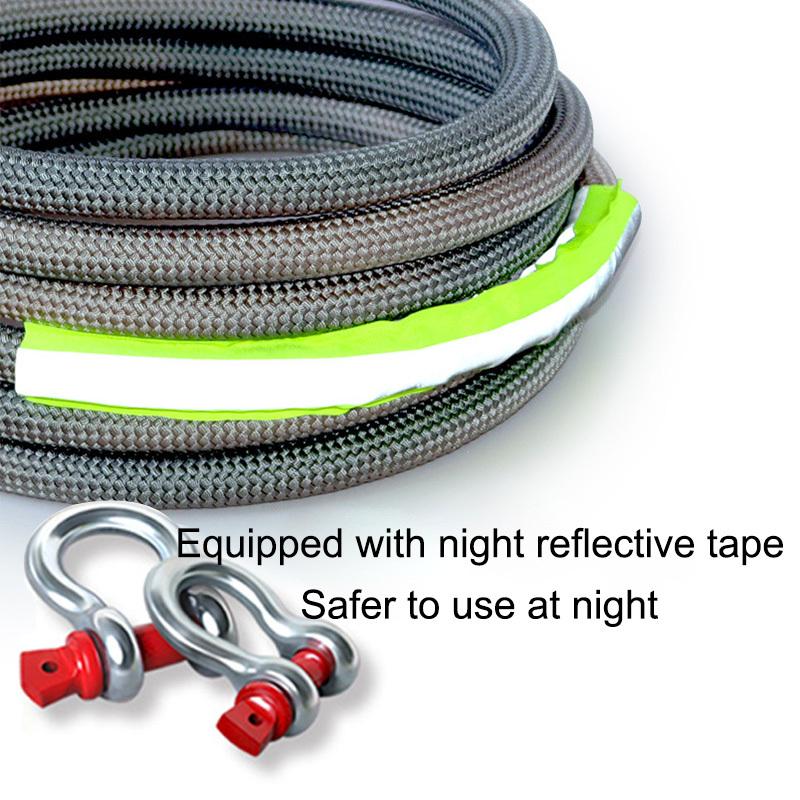 18-ton heavy-duty tow Rescue Towing Rope for Off road vehicle SUV sedan, sturdy and durable,equipped with a strong hook towing