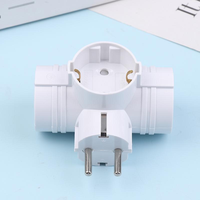 1Pc Wall Socket Extender With Switch 1 To 3 Way Eu Plug Adapter European Standard Power Adapter Multiple Sockets For Home