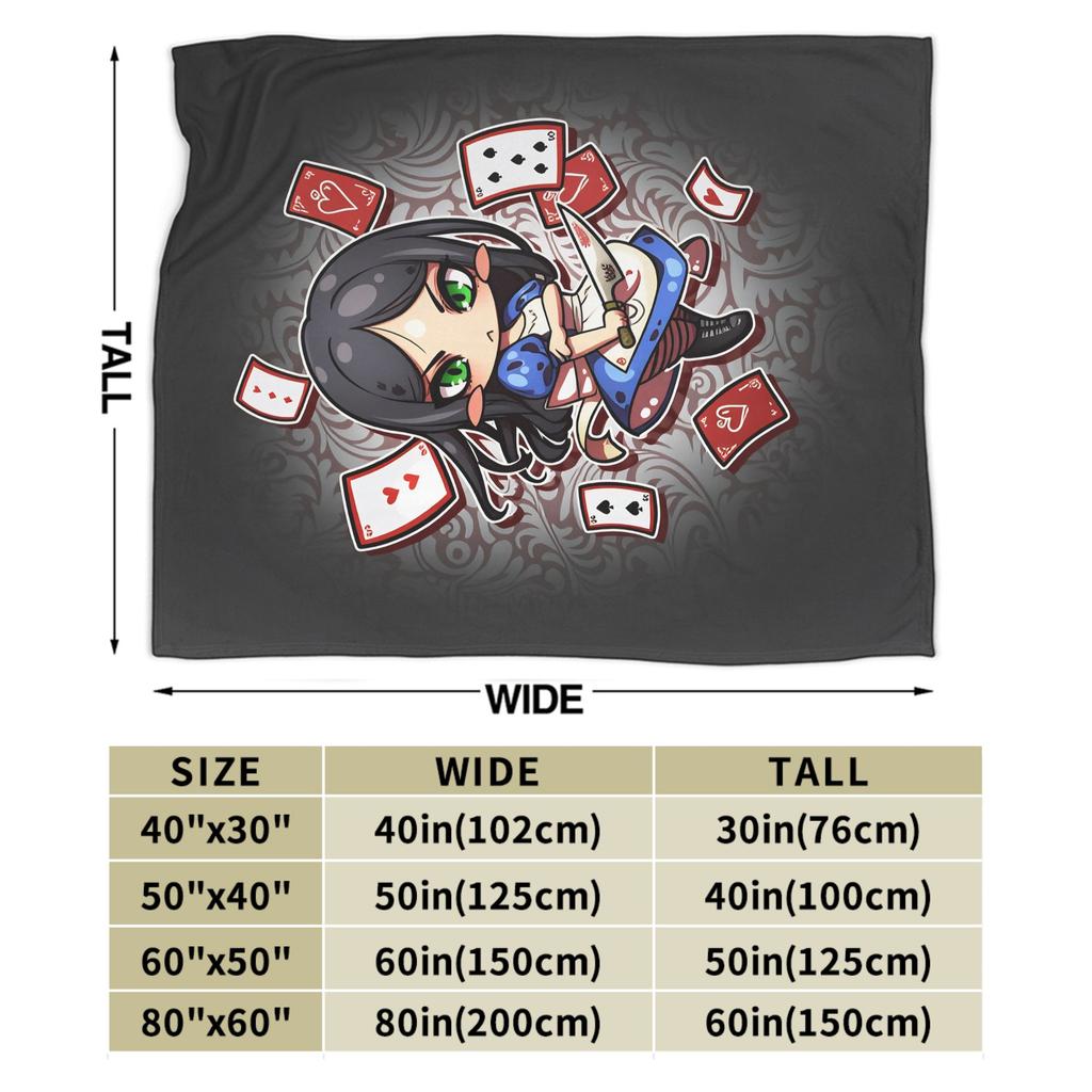 Dark Alice Madness Returns Game Flannel Blanket Spring  Warm Soft Throw Blanket Home Decor Pattern Bedspread Sofa Bed Cover