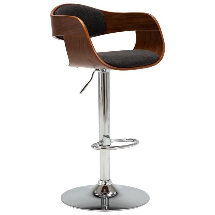 VidaXL Chaise de Bar Tabouret de Bar Chaise de Bistro Chaise de Comptoir Chaise de Salon Tabouret de Café Maison Gris Tissu 283119