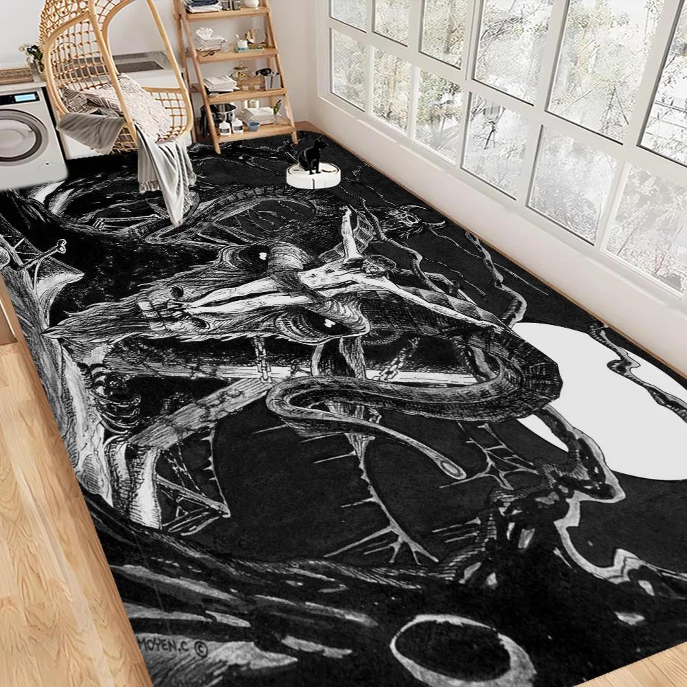 Satanic Baphomet Floor Mat INS Style Soft Bedroom Floor House Laundry Room Mat Anti-skid Household Carpets