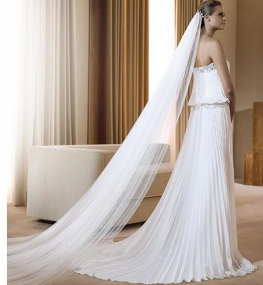 

Простая свадебная фата: Одинарный, двойной или тройной слой, длиной 2 м/3 м с железным гребнем 2 meters double layer белый