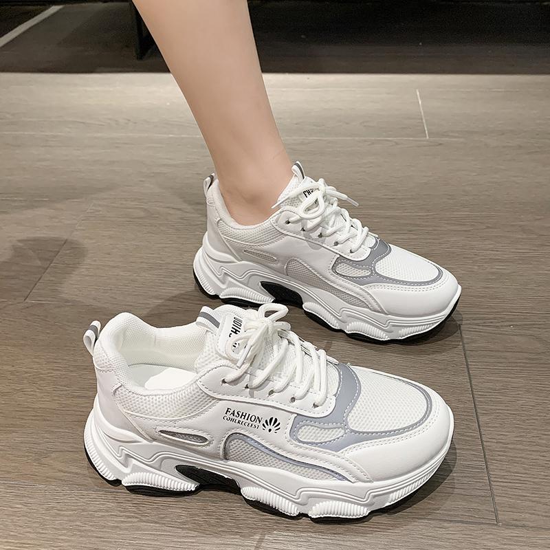 Mode 2024 Printemps et Automne Nouvelles Chaussures de Sport Plates Décontractées à Lacets Respirantes pour Femmes