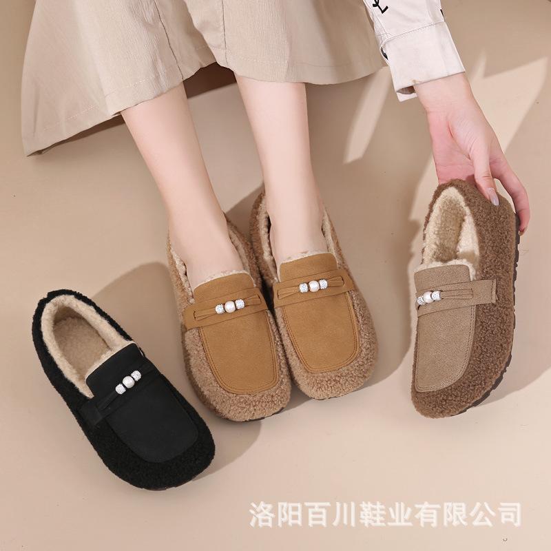 Cotton Shoes Doudou Shoes Women's New Winter Piled Thickened Warm Fashionable and Comfortable Cotton Boots Fluffy Shoes