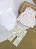 3-teiliges Baby Mädchen Outfit: Langarm-Body, Hose & Weste - Baumwoll-Kinderbekleidungsset