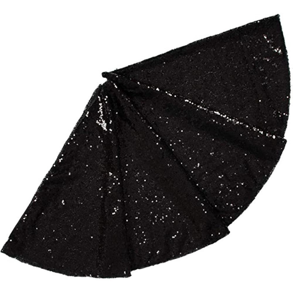 60/90/120cm Sequins Christmas Tree Skirts Glitter Xmas Tree Foot Cover Christmas Tree Mat  Wedding