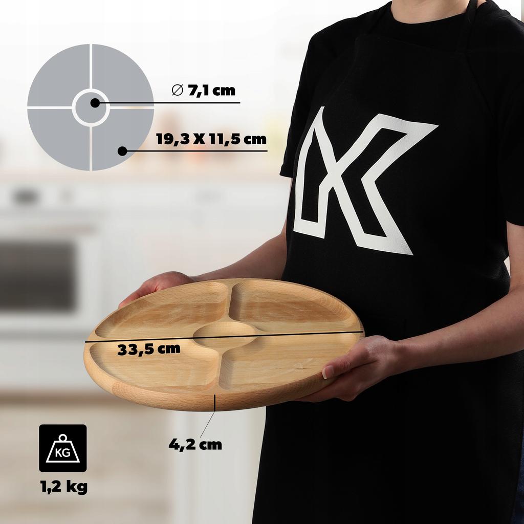 KADAX Drehbrett zum Servieren von Snacks 4-Fach