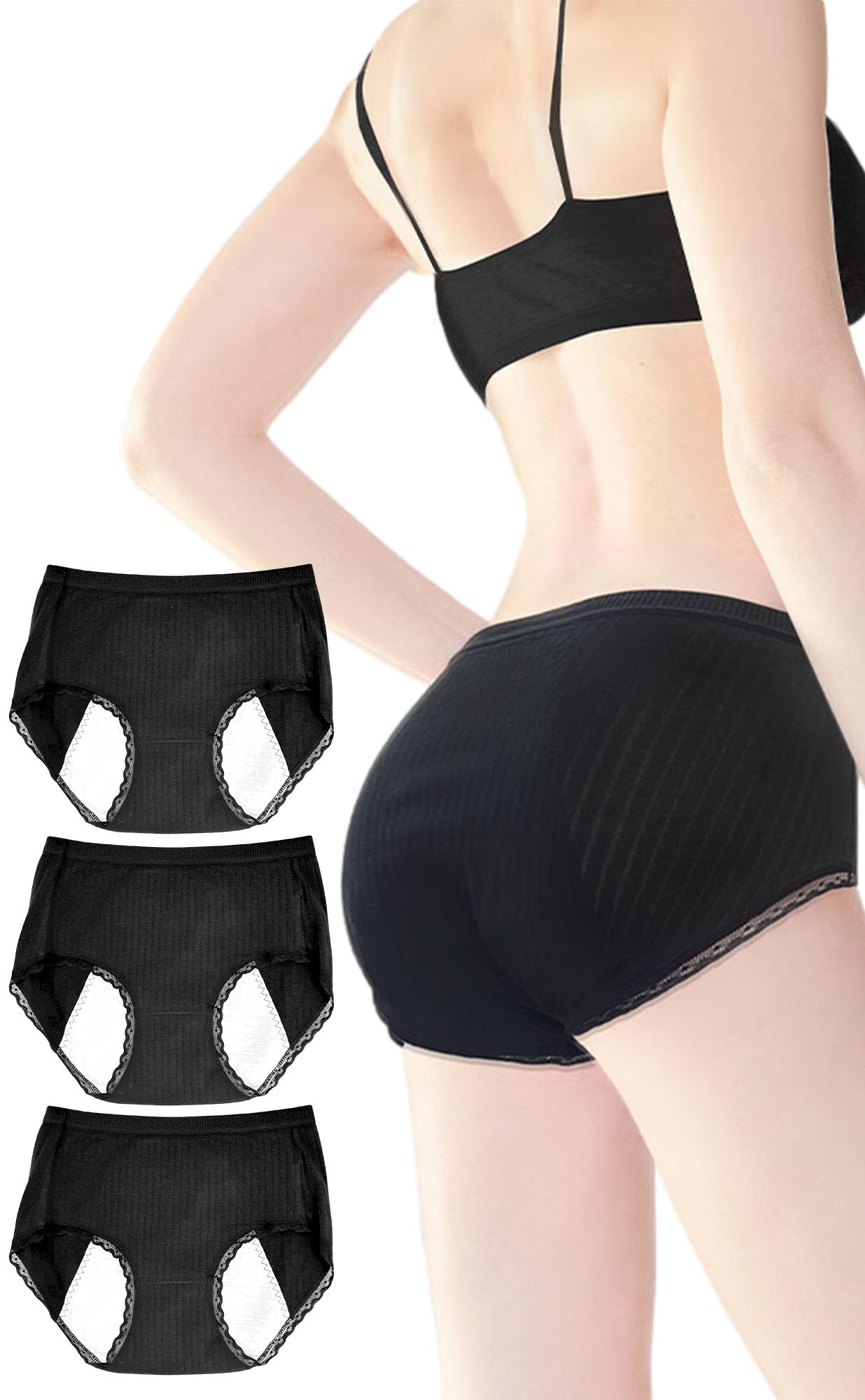 

Sanitary Set by Period Pain Care Cotton Period Panties for Sunur [baby-mine] Panties, 3-Piece [Supervised Experts] Women,