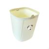 Square Trash Can, Large Capacity Waste Bin, Press Ring, Modern Design Creamy Yellow