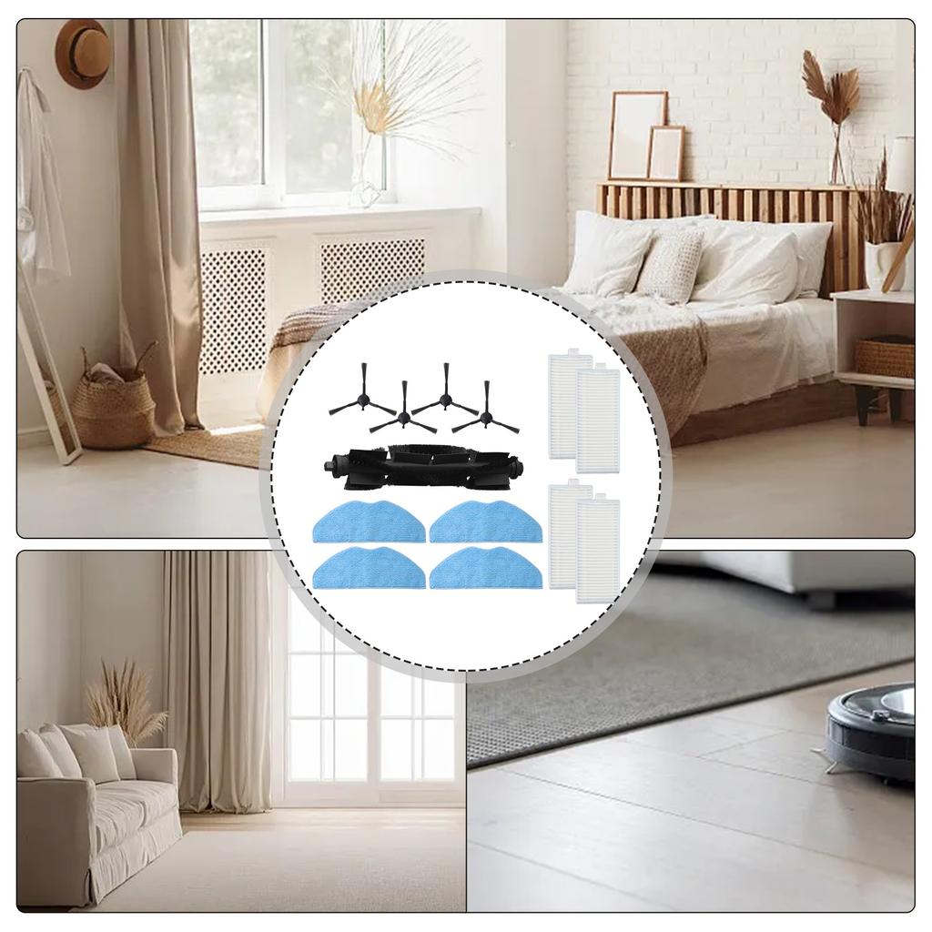 Main Brush Side Brushes Filter Mop Cloth Kit For For Homerun Serie 1111 XU1111/11 Robot Vacuum Cleaner Parts Accessories