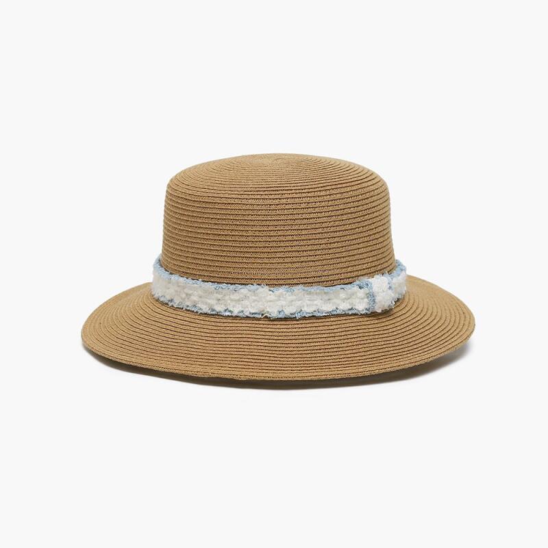 Damen Tweed Farbmix Strick Sommerhut