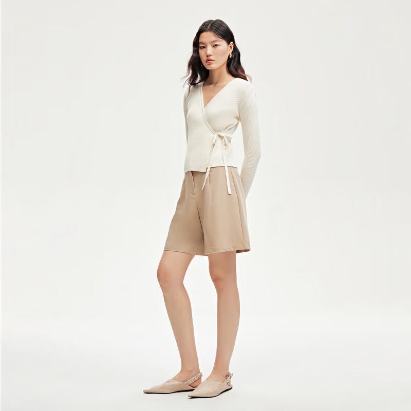 Veromoda Women's V-Neck Slim-Fit Tie-Waist Knit Sweater