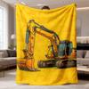 2026 New Flannel Blanket 1pc Ultra-Soft Excavator Throw Blanket for Men & S - Comfortable, Warm, And Multifunctional Gift for Birthdays, Holidays, And