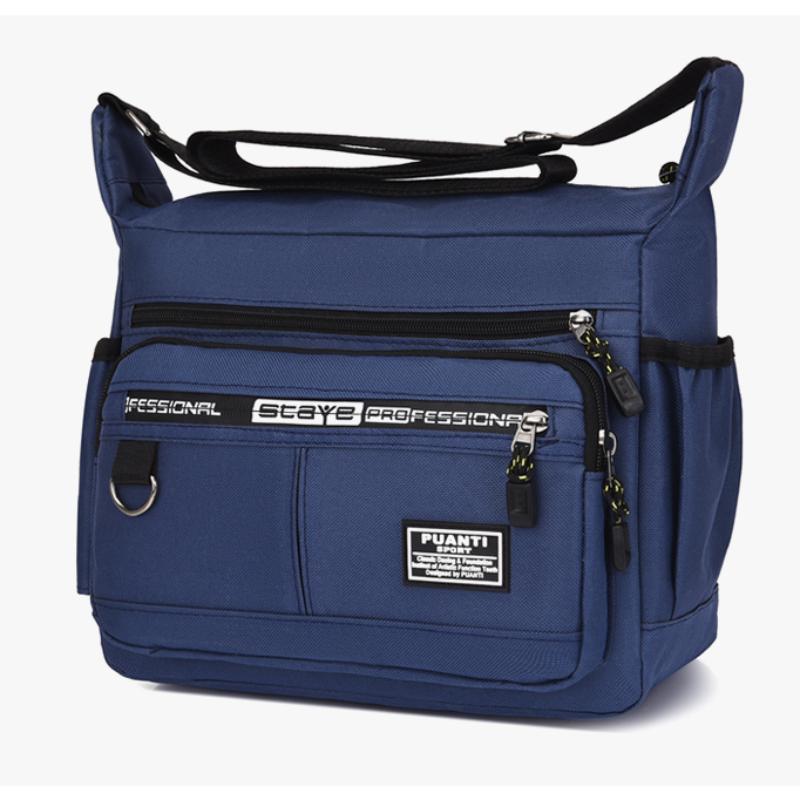 

Мужская сумка через плечо из ткани Оксфорд, повседневная дорожная сумка через плечо, большая вместимость, средняя по возрасту, маленькая квадратная сумка, сумка для инструментов синий