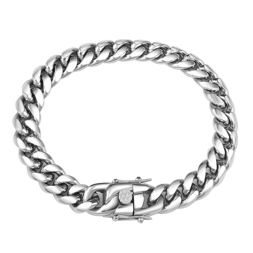 

Винтажный браслет Титановая сталь Крупная цепь Индивидуальный Универсальный Мужской браслет Панк Кубинская цепь Тренд 23cm