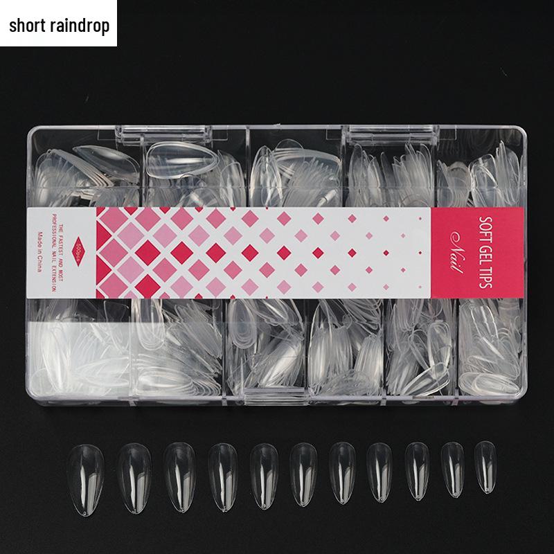 

Двостороння ультратонка безшовна накладка для нарощування нігтів - 500 штук, Французький балет, Крапля води, Овальний стиль