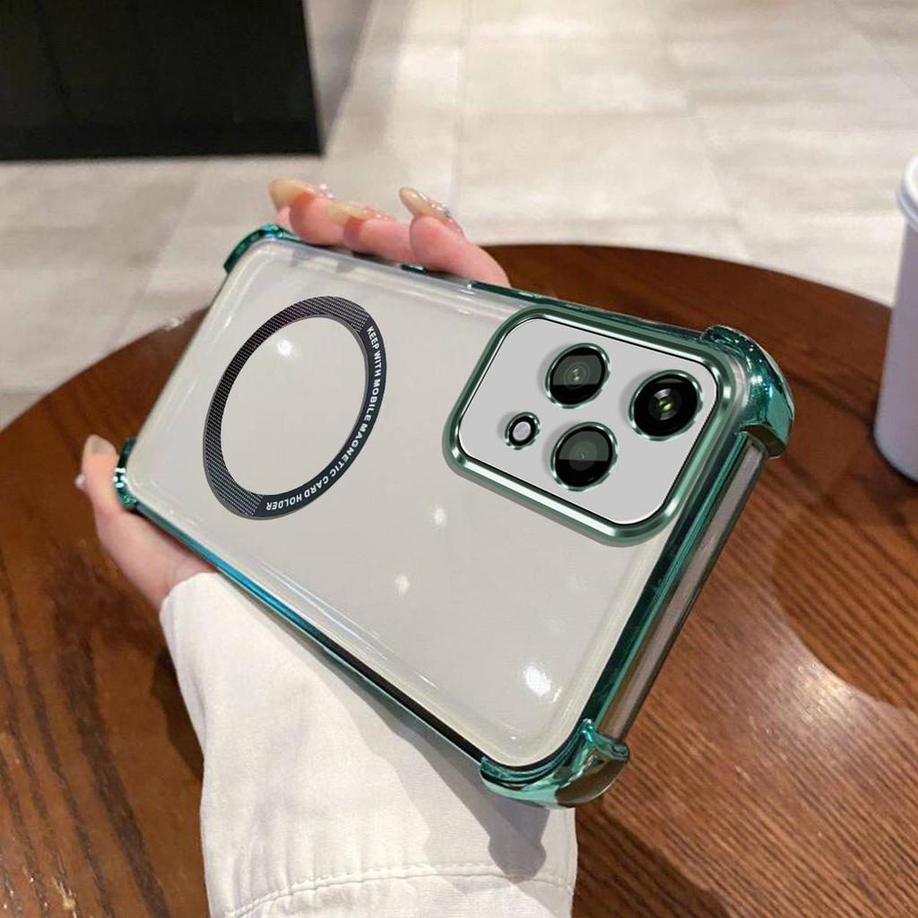 Case for HONOR 200 Lite Clear Magnetic Casing Electroplated Lens Frame Phone Cover