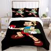 3pcs Apple Pinocchio Design Cartoon Printed Quilt Set - Soft and Comfortable Quilt Cover for Bedroom, Guest Room and Dormitory Decorative Bedding