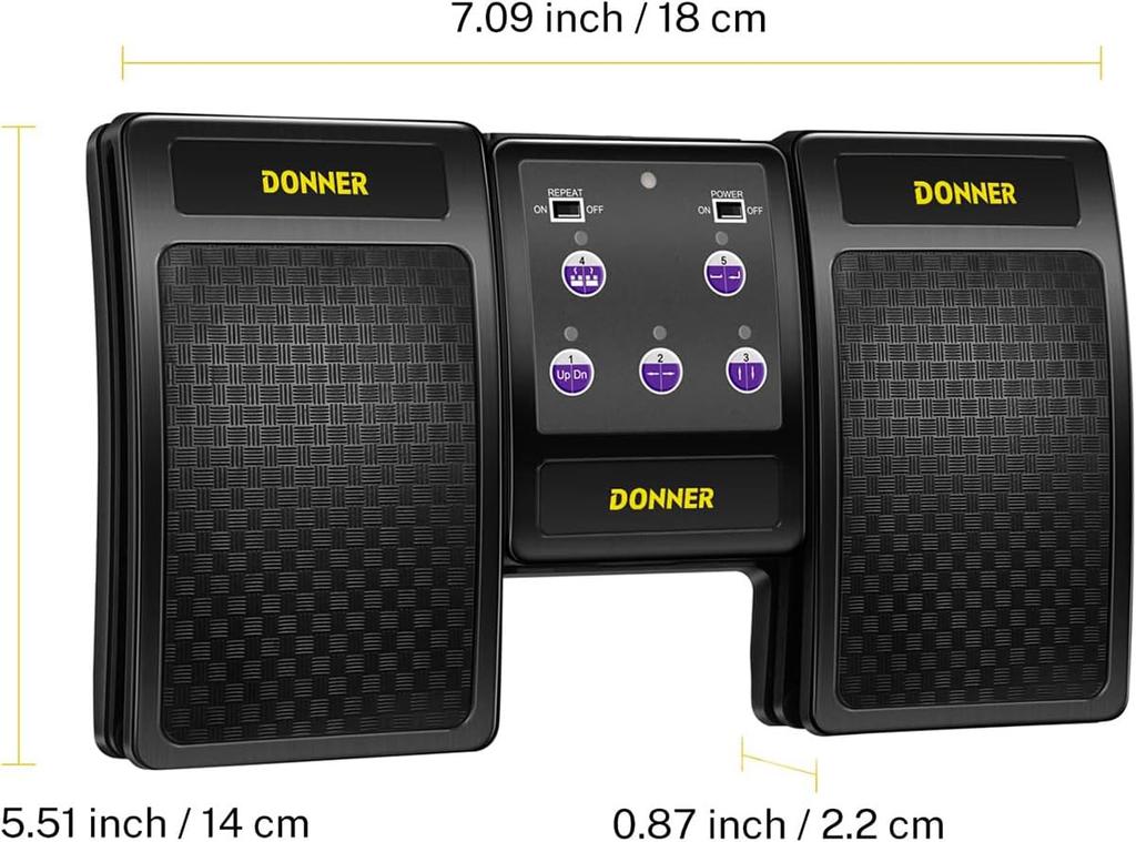 Donner Tablet Page Turner, Wireless, Music Pedal, Hands-Free (Black)
